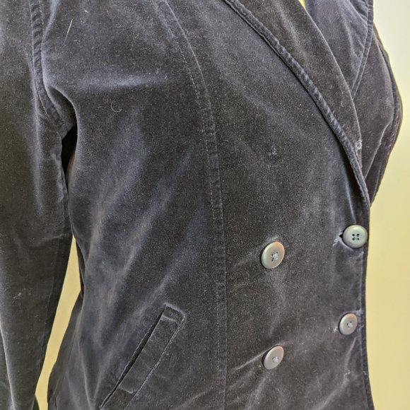 Y2K! Double Breasted Stretch Velvet Blazer - Picture 2 of 5